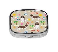 Pastillero, pastillero organizador de medicinas, pastillero de viaje, organizador de pastillas, soporte para pastillas,Springer Spaniel Playa Verano Tropical Vacaciones