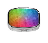 Pastillero, pastillero organizador de medicinas, pastillero de viaje, organizador de pastillas, soporte para pastillas,Poligonal multicolor que consiste en triángulos arco iris