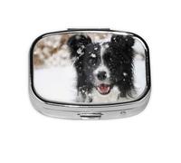 Pastillero, pastillero organizador de medicinas, pastillero de viaje, organizador de pastillas, soporte para pastillas,Perro de nieve Border Collie