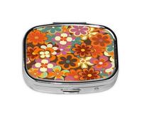 Pastillero, pastillero organizador de medicinas, pastillero de viaje, organizador de pastillas, soporte para pastillas,Retro años 70 estampado floral colorido