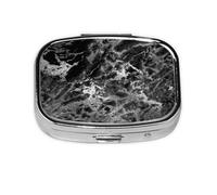 Pastillero, pastillero organizador de medicinas, pastillero de viaje, organizador de pastillas, soporte para pastillas,Piedra de mármol gris grafito plateado negro