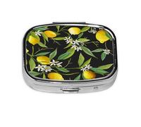 Pastillero, pastillero organizador de medicinas, pastillero de viaje, organizador de pastillas, soporte para pastillas,Estampado De Limón Y Flores