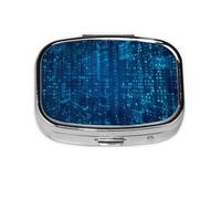 Pastillero, pastillero organizador de medicinas, pastillero de viaje, organizador de pastillas, soporte para pastillas,Programador Código Binario Azul