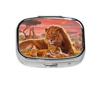 Pastillero, pastillero organizador de medicinas, pastillero de viaje, organizador de pastillas, soporte para pastillas,León del Kilimanjaro y sus cachorros