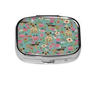 Pastillero, pastillero organizador de medicinas, pastillero de viaje, organizador de pastillas, soporte para pastillas,Raza de perro Border Terrier Florales