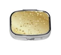 Pastillero, pastillero organizador de medicinas, pastillero de viaje, organizador de pastillas, soporte para pastillas,Muchas Estrellas Doradas Sin Costuras