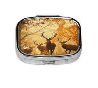 Pastillero, pastillero organizador de medicinas, pastillero de viaje, organizador de pastillas, soporte para pastillas,Ciervos en el bosque