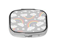 Pastillero, pastillero organizador de medicinas, pastillero de viaje, organizador de pastillas, soporte para pastillas,Fondo De Nubes Arco Iris Cielo Gris