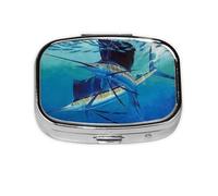 Pastillero, pastillero organizador de medicinas, pastillero de viaje, organizador de pastillas, soporte para pastillas,Grupo de peces espada buscando alimento