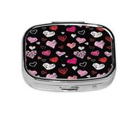 Pastillero, pastillero organizador de medicinas, pastillero de viaje, organizador de pastillas, soporte para pastillas,Corazones Corazones Rosados Y Rojos