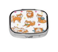 Pastillero, pastillero organizador de medicinas, pastillero de viaje, organizador de pastillas, soporte para pastillas,lindo, divertido, shiba inu