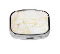 Pastillero, pastillero organizador de medicinas, pastillero de viaje, organizador de pastillas, soporte para pastillas,Agregue Su Texto Mármol Dorado En Blanco Moderno Elegante