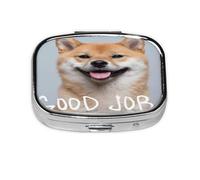 Pastillero, pastillero organizador de medicinas, pastillero de viaje, organizador de pastillas, soporte para pastillas,Perro Shiba Inu impreso