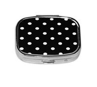 Pastillero, pastillero organizador de medicinas, pastillero de viaje, organizador de pastillas, soporte para pastillas,Estampado De Lunares Blanco Y Negro