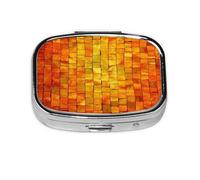 Pastillero, pastillero organizador de medicinas, pastillero de viaje, organizador de pastillas, soporte para pastillas,Patrón cuadrado naranja