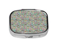 Pastillero, pastillero organizador de medicinas, pastillero de viaje, organizador de pastillas, soporte para pastillas,Border Terrier Florales Raza De Perro Azul