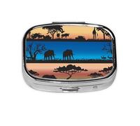 Pastillero, pastillero organizador de medicinas, pastillero de viaje, organizador de pastillas, soporte para pastillas,Árbol De Acacia De Animales Salvajes Africanos