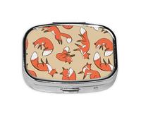 Pastillero, pastillero organizador de medicinas, pastillero de viaje, organizador de pastillas, soporte para pastillas,Impresión de muchos zorros