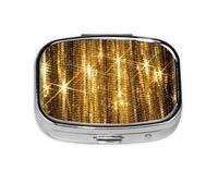 Pastillero, pastillero organizador de medicinas, pastillero de viaje, organizador de pastillas, soporte para pastillas,Brillo de lentejuelas doradas