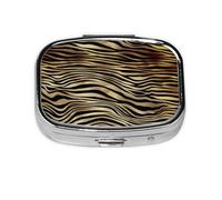 Pastillero, pastillero organizador de medicinas, pastillero de viaje, organizador de pastillas, soporte para pastillas,Africano Negro Oro Cebra Piel Animal Sepia