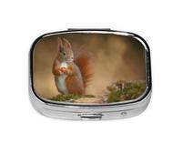 Pastillero, pastillero organizador de medicinas, pastillero de viaje, organizador de pastillas, soporte para pastillas,Lindo Animal Ardilla Roja Sciurus