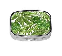 Pastillero, pastillero organizador de medicinas, pastillero de viaje, organizador de pastillas, soporte para pastillas,Hojas Tropicales Follaje Palmera Exótica Selva Moda Planta Naturaleza Verde