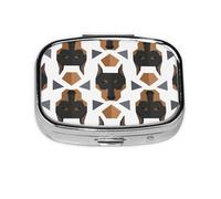 Pastillero, pastillero organizador de medicinas, pastillero de viaje, organizador de pastillas, soporte para pastillas,Cabeza de Doberman de patrón poligonal