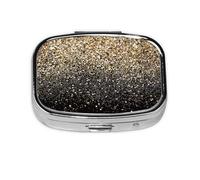 Pastillero, pastillero organizador de medicinas, pastillero de viaje, organizador de pastillas, soporte para pastillas,Puntos dorados negros con purpurina dorada