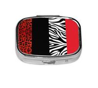 Pastillero, pastillero organizador de medicinas, pastillero de viaje, organizador de pastillas, soporte para pastillas,Animal leopardo rojo y cebra