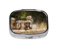 Pastillero, pastillero organizador de medicinas, pastillero de viaje, organizador de pastillas, soporte para pastillas,Perros Pastor Australiano Perros Aussie Brown