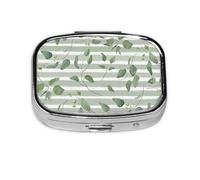 Pastillero, pastillero organizador de medicinas, pastillero de viaje, organizador de pastillas, soporte para pastillas,Eucalipto dólar de plata verde