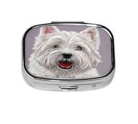 Pastillero, pastillero organizador de medicinas, pastillero de viaje, organizador de pastillas, soporte para pastillas,Lindo arte del perro West Highland Terrier impreso