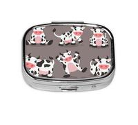 Pastillero, pastillero organizador de medicinas, pastillero de viaje, organizador de pastillas, soporte para pastillas,Vaca linda de la historieta impresa