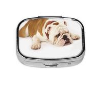 Pastillero, pastillero organizador de medicinas, pastillero de viaje, organizador de pastillas, soporte para pastillas,Fotografía De Bulldog Inglés De Bulldog Triste Y Cansado Con Crema Marrón