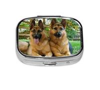 Pastillero, pastillero organizador de medicinas, pastillero de viaje, organizador de pastillas, soporte para pastillas,Impresión de perros pastores alemanes