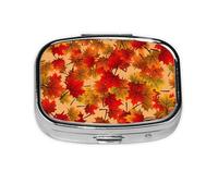 Pastillero, pastillero organizador de medicinas, pastillero de viaje, organizador de pastillas, soporte para pastillas,Fondo Otoño Otoño Hojas Patrón