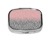 Pastillero, pastillero organizador de medicinas, pastillero de viaje, organizador de pastillas, soporte para pastillas,Estampado de leopardo con brillo plateado y oro rosa