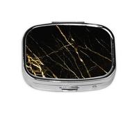 Pastillero, pastillero organizador de medicinas, pastillero de viaje, organizador de pastillas, soporte para pastillas,Naturaleza de mármol negro dorado