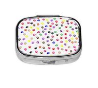 Pastillero, pastillero organizador de medicinas, pastillero de viaje, organizador de pastillas, soporte para pastillas,Impresión colorida de la pata del perro