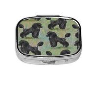 Pastillero, pastillero organizador de medicinas, pastillero de viaje, organizador de pastillas, soporte para pastillas,Caniche negro sobre pasteles