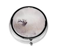 Pastillero, Pastillero redondo con estampado de ciervos salvajes, organizador de medicinas, pastillero de viaje, organizador de pastillas de viaje