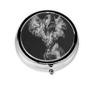 Pastillero, Pastillero Redondo para Perro Cocker Spaniel Inglés, Organizador de Medicinas, Pastillero de Viaje, Organizador de Pastillas de Viaje