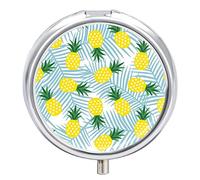 Pastillero Patrón De Piña Pastillero Portátil De 2 Compartimentos Organizador De Pastillas De Viaje