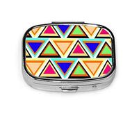 Pastillero patrón geométrico triángulo estilo Retro pastillero para bolsillo o monedero lindo pequeño pastillero contenedor viaje pastillero organizador