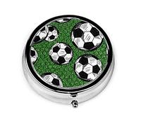 Pastillero Pelota de fútbol Pastillero para monedero Lindo pequeño viaje Organizador de pastillas de forma redonda