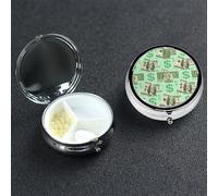 Pastillero pequeño con 3 compartimentos de metal para bolso o bolsillo, pastillero portátil, organizador de dinero para medicamentos para vitaminas, aceite de pescado
