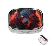 Pastillero pequeño organizador de medicamentos con 2 compartimentos para quemar juntos, para bolsillo o bolso, mini pastillero de metal portátil, contenedor de pastillas de viaje para guardar