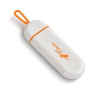 Pastillero pequeño para viajes, pastillero para vitaminas, medicamentos, píldoras, buen rendimiento de sellado, conservación de propiedades medicinales. (blanco naranja)