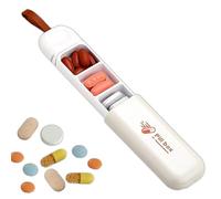 Pastillero pequeño para viajes, pastillero pequeño con 3 compartimentos, caja pequeña para píldoras vitaminas, pastillero, conservación de propiedades medicinales (blanco) (A)