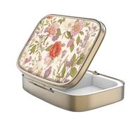 Pastillero pequeño retro, adecuado para cartera o bolsillo, para vitaminas, aceite de pescado y suplementos (cuadrado blanco)